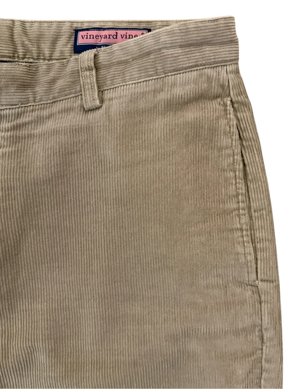 Vineyard Vines Wide Wale Corduroy Club Pants Tan Beige All Cotton 34x34 Shep Ian